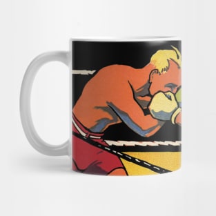 Vintage Art Deco Sports Boxing with Boxers in the Ring Mug